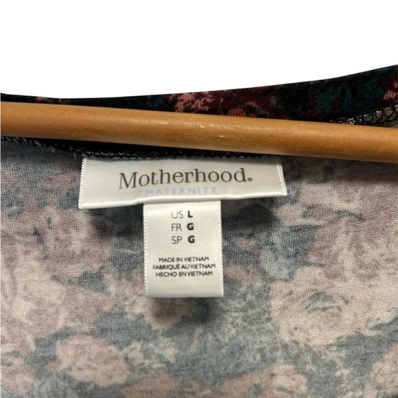 Motherhood Pink and Black Floral Midi maternity Dress size large - Picture 3 of 4